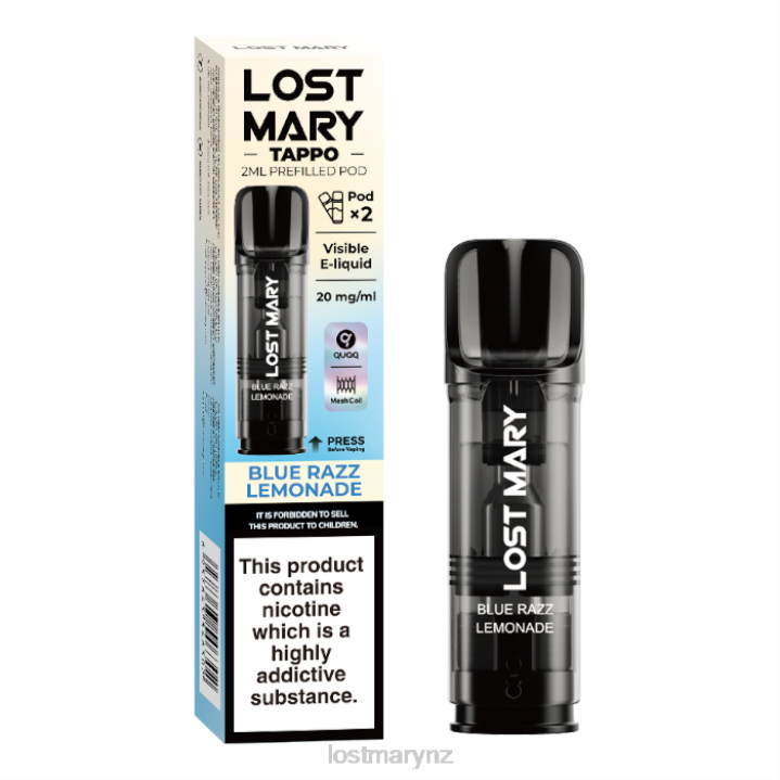 LOST MARY Vape NZ - LOST MARY Tappo Prefilled Pods - 20mg - 2PK 2L4R181 Blue Razz Lemonade